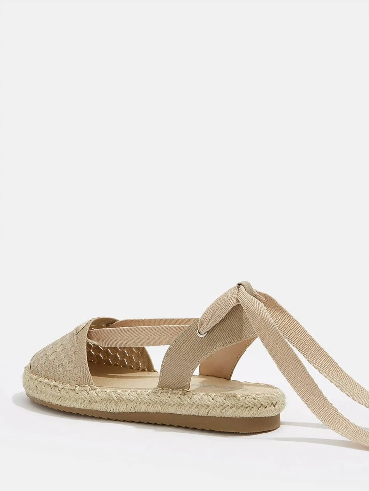 Minimalist Knit Gladiator Espadrille Flats