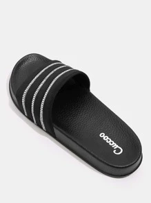CUCCOO EASI Woman Shoes Rhinestone Decor Slides For Summer Vacation Shoes Summer Back To School Shoes College Student Shoes For Casual Beach Style