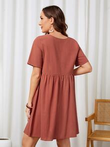 Solid Smock Dress