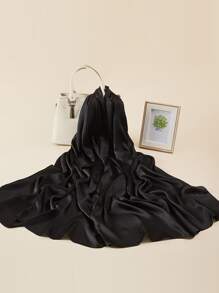 1pc Solid Scarf - Black - View 1
