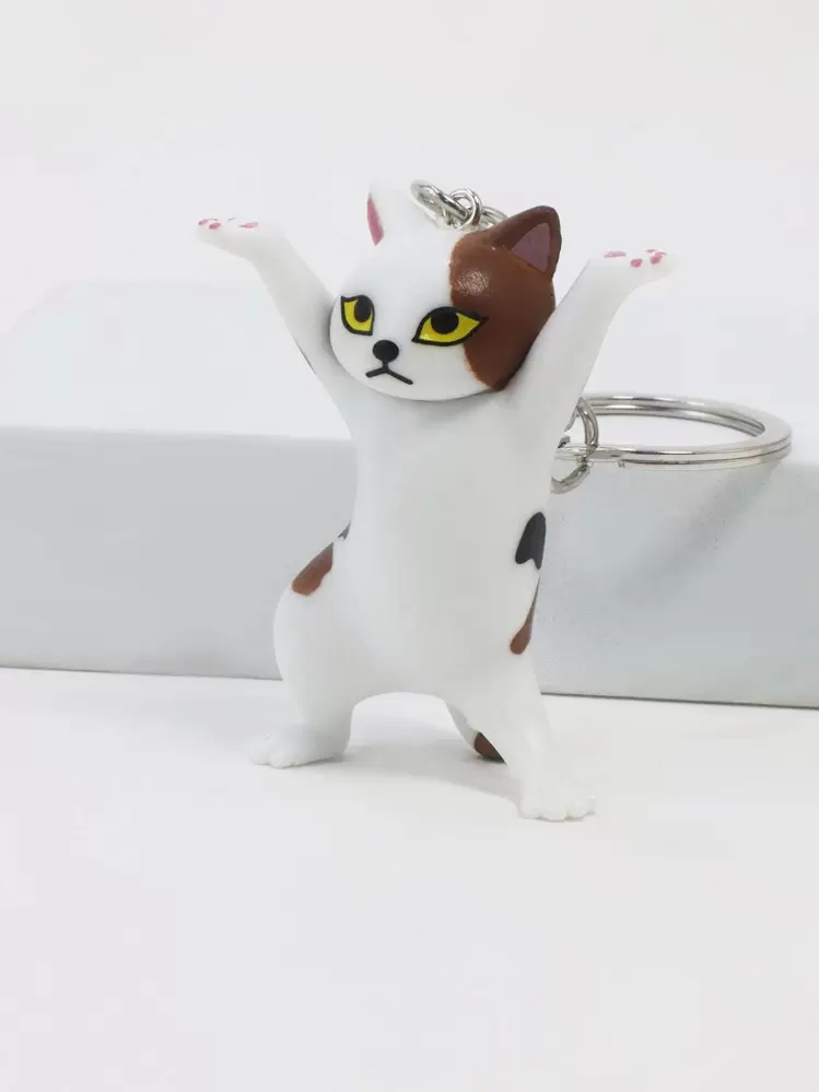 Simpatico portachiavi a forma di gatto, ciondoli accattivanti e