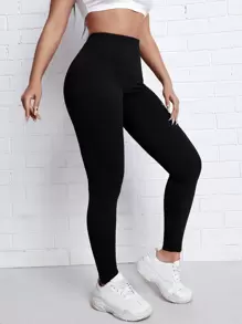 SHEIN Unity Skull Print High Waist Leggings - Black - View 4