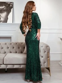 EVERPRETTY Dress Zip Plain Glamor - Dark Green - View 7