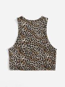Top tank corto con estampado de leopardo - Multicolor - Ver 2