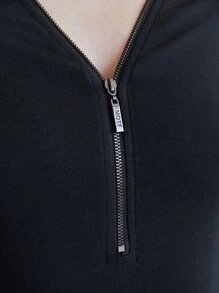 MOTF PREMIUM MODAL HALF PLACKET BODYSUIT - Black - View 9