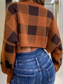 AAmilife Jersey corto con patrón de cuadros - Multicolor - Ver 2