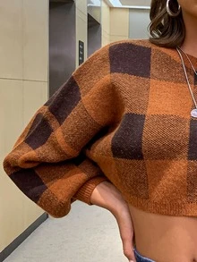 AAmilife Jersey corto con patrón de cuadros - Multicolor - Ver 4