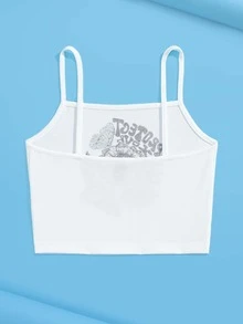 Zoe Radford 標語和蝴蝶圖案吊帶上衣 - 白色 - 查看 2