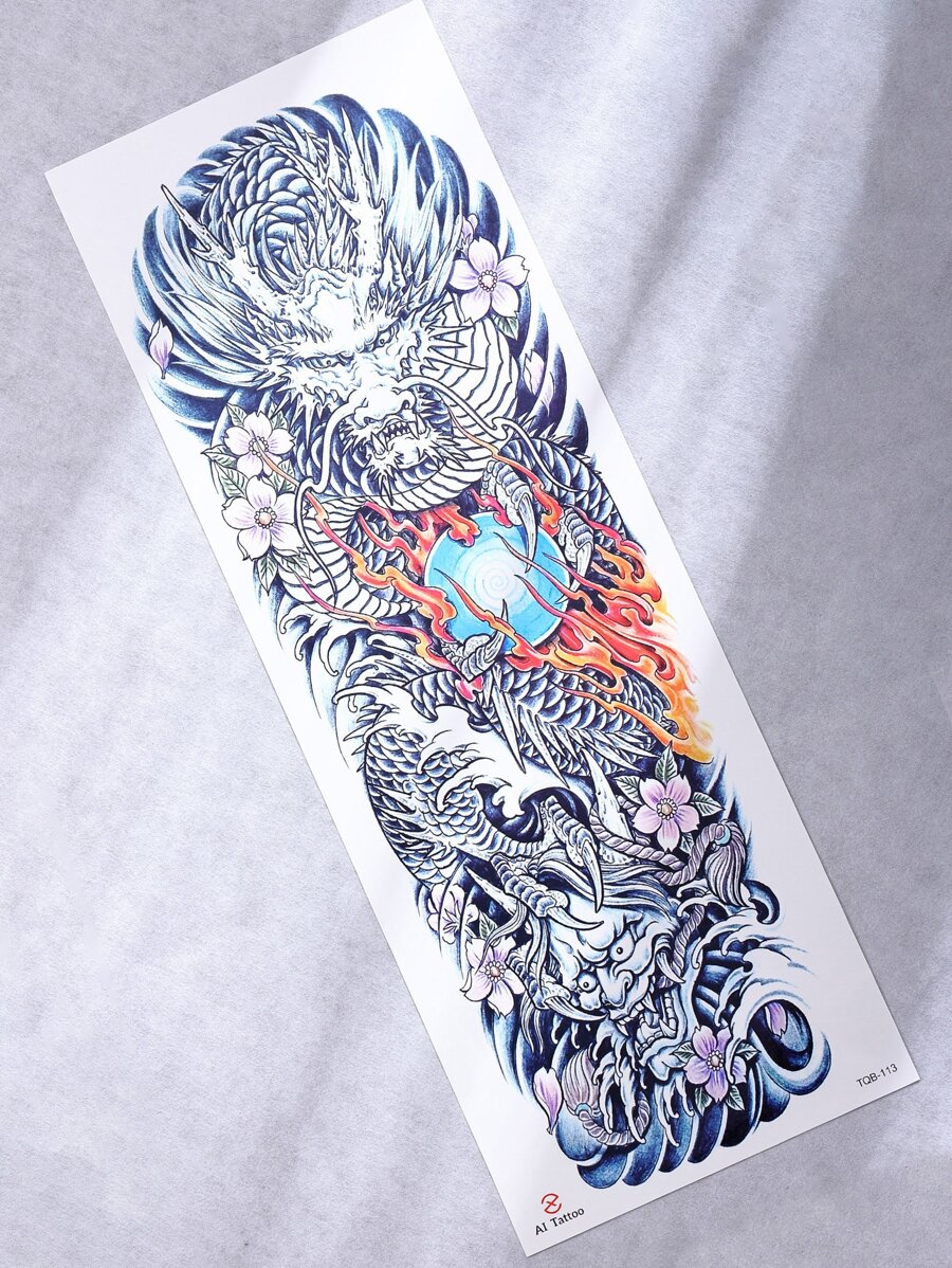 1sheet Chinese Dragon Pattern Tattoo Sticker | SHEIN USA