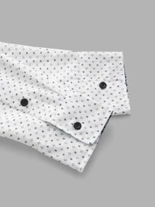 Manfinity VCAY Áo sơ mi Nam Nút phía trước Tất cả trên in Công việc - trắng - Xem 5