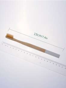 1pc Random Color Toothbrush, Boho Two Tone Random Disposable Toothbrush For Household - Multicolor - View 3