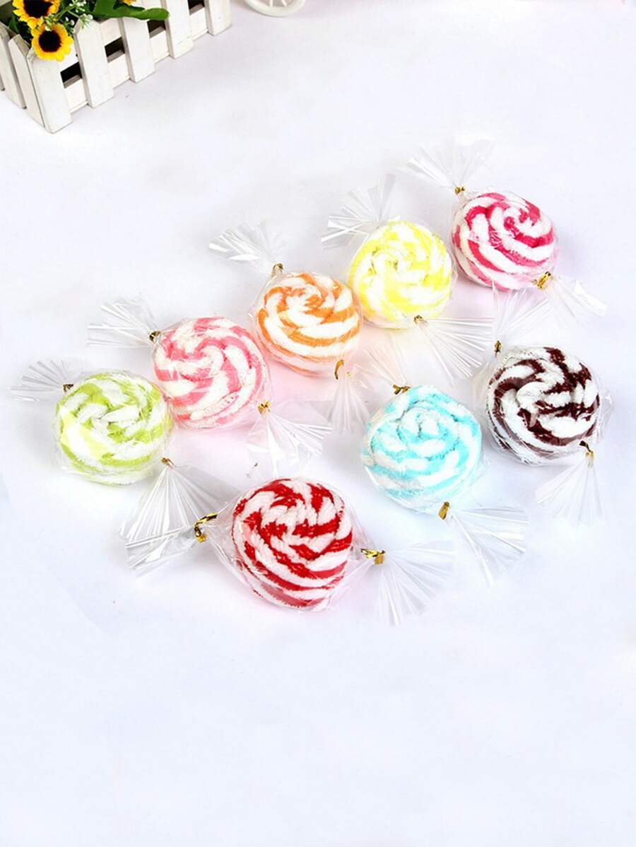 1pc Lollipop Design Random Color Towel - Multicolor - View 1