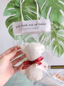 1入組泰迪熊設計隨機手巾可愛絨布毛絨手巾毛巾禮品家用吸水毛巾