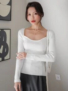 DAZY 罗纹针织插肩袖毛衣，秋装