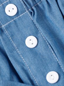 Đầm bé gái Nơ trước Nút phía trước Tim Dễ thương - Nhiều màu - Xem 5