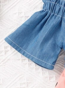 Đầm bé gái Nơ trước Nút phía trước Tim Dễ thương - Nhiều màu - Xem 6