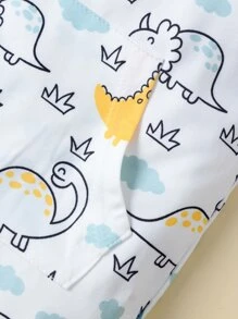 Bebé niño Camiseta de rayas con dinosaurio de tira - Multicolor - Ver 6