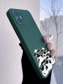 Funda para móvil con estampado de oveja de dibujos animados - Verde Oscuro - Ver 2