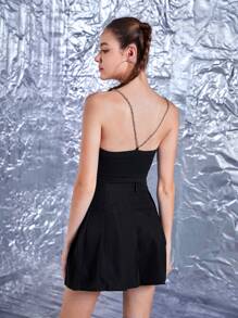 The Mow Collection Chain Strap Figure Graphic Cami Top - Black - View 2