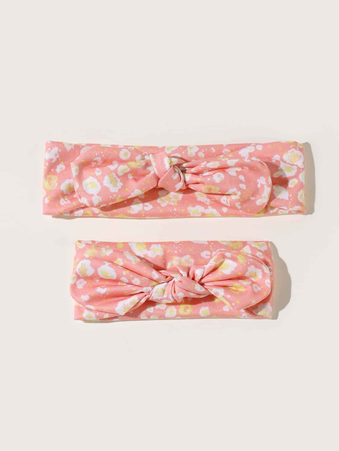 2 cái Dây đeo tóc hình hoa văn dành cho cha mẹ-bé - Hồng - Xem 1