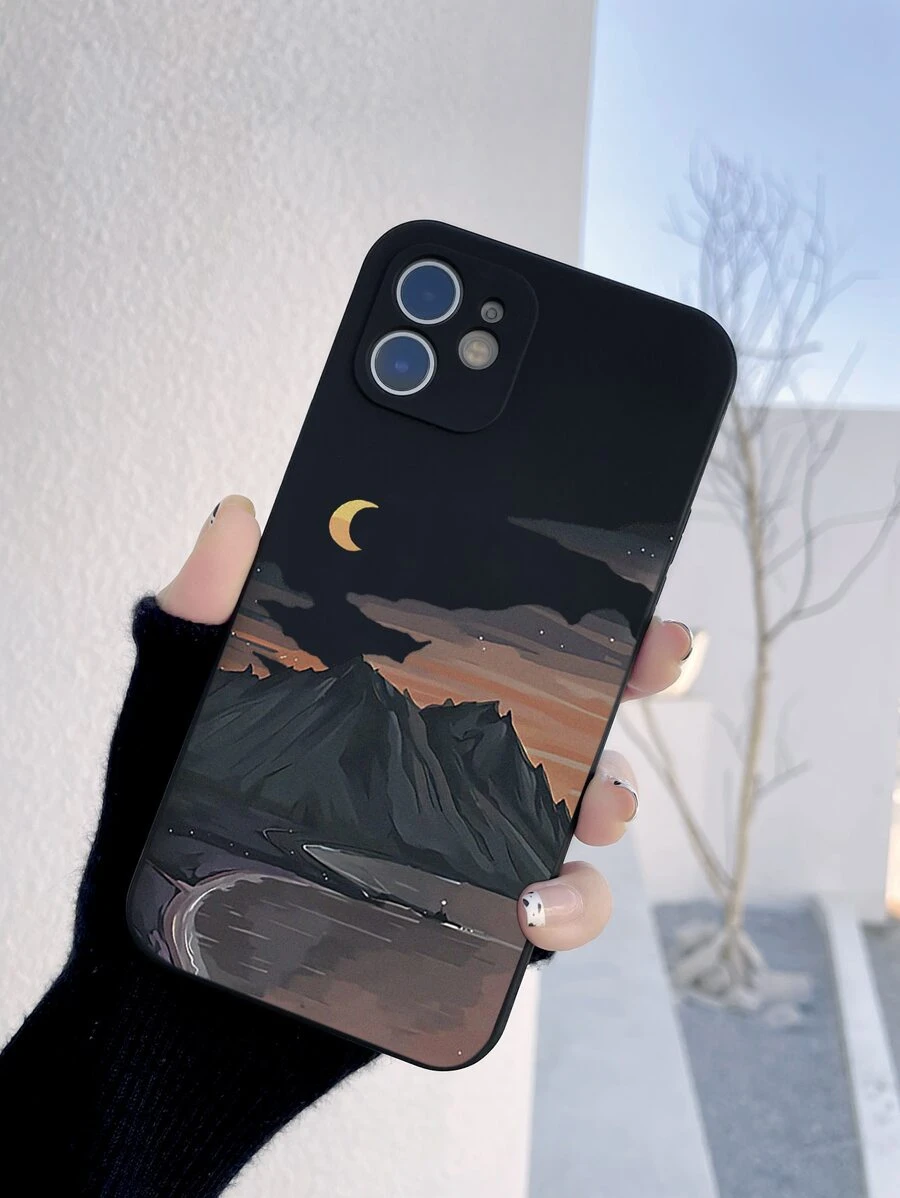 Landscape Print Phone Case Compatible With IPhone 11,IPhone 13,IPhone 14 Pro Max - Black - View 1