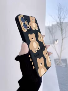 Funda para móvil oso de dibujos animados - Negro - Ver 1