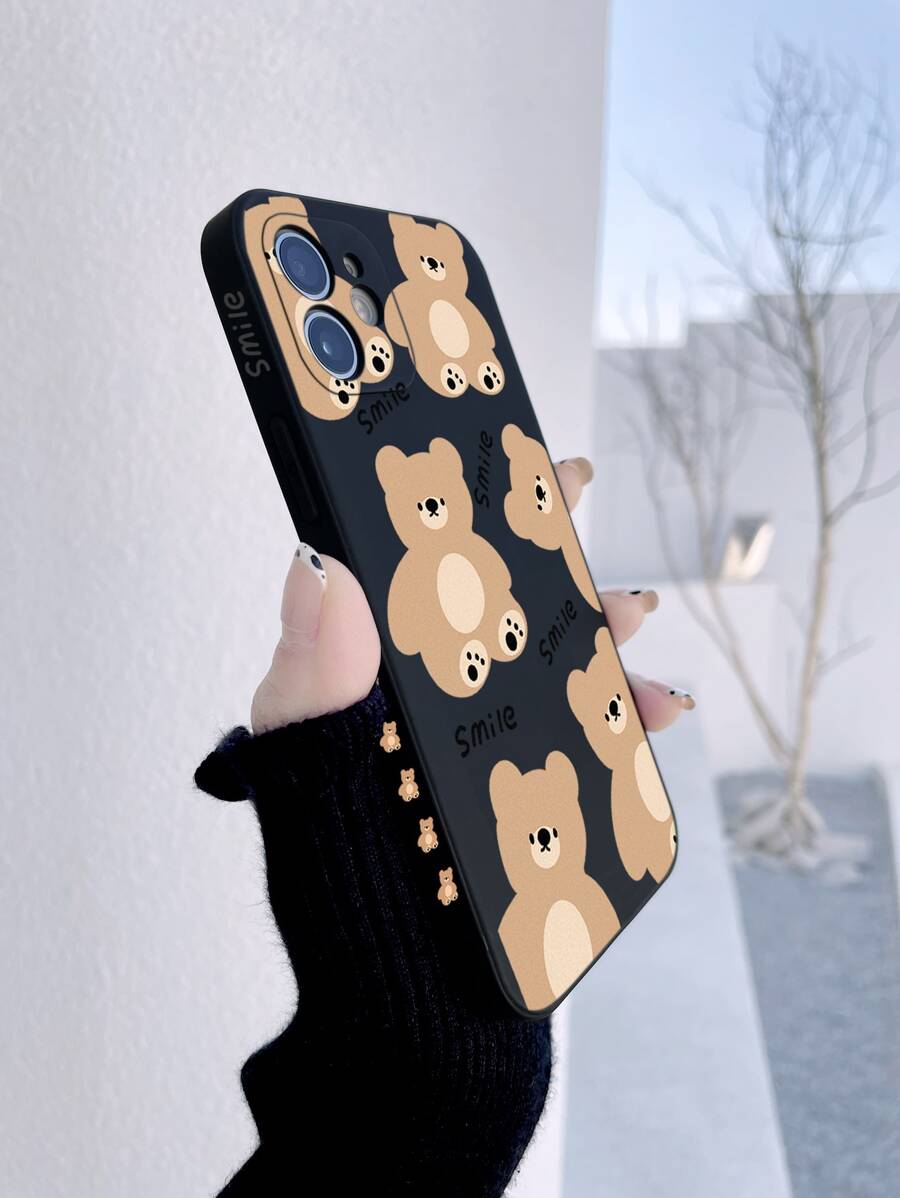 Funda para móvil oso de dibujos animados - Negro - Ver 1