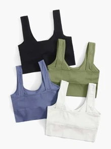 Easithlete 4入組中度支撐無縫運動型文胸 - 彩色 - 查看 2