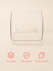 SHEIN BASIC LIVING 1 件裝不含 BPA 的獨家可堆疊護膚收納盒 - 無色 - 查看 6