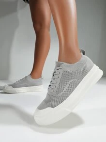 Cuccoo Lace-up Front Skate Shoes - Grey - View 2