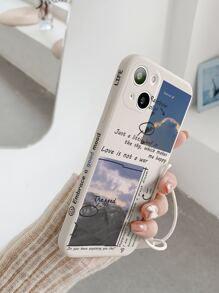 1pc Sky Cube Tpu Side Painting Phone Protective Case, With Hand Strap, Compatible With Iphone 7, 8, 11, 12, 13, 14, Pro, Max, Plus, X, Xr, Xs Max, Se2, Iphone15, 15pro, 15plus, 15promax, Samsung Galaxy A03s, A03core, A04, A12, A13, A14, A21s, A22, A23, A32, A33, A34, A50, A51, A52, A53, A54, A71, A72, A73, S20fe, S21, S21plus, S21ultra, S22, S22plus, S22ultra Compatible With iPhone15/15Plus/15Pro/15Promax