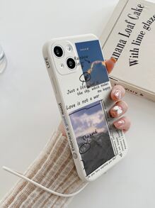 1pc Sky Cube Tpu Side Painting Phone Protective Case, With Hand Strap, Compatible With Iphone 7, 8, 11, 12, 13, 14, Pro, Max, Plus, X, Xr, Xs Max, Se2, Iphone15, 15pro, 15plus, 15promax, Samsung Galaxy A03s, A03core, A04, A12, A13, A14, A21s, A22, A23, A32, A33, A34, A50, A51, A52, A53, A54, A71, A72, A73, S20fe, S21, S21plus, S21ultra, S22, S22plus, S22ultra Compatible With iPhone15/15Plus/15Pro/15Promax