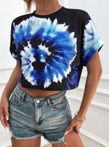 SHEIN Unity Áo thun nữ Cà vạt nhuộm Giải trí - Nhiều màu - Xem 4