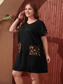 EMERY ROSE Đầm Plus Size Túi Báo Giải trí - màu đen - Xem 3