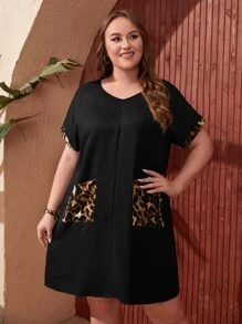 EMERY ROSE Đầm Plus Size Túi Báo Giải trí - màu đen - Xem 5