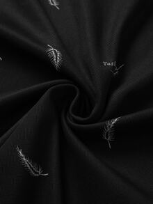 Manfinity Men Random Feather Print Polo Shirt - Black - View 6