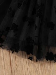 SHEIN Young Girl Sweet Cute Sleeveless Jacquard Net Tulle Cami Dress, Retro Classic Design, Suitable For Beach Vacation And Daily Wear In Spring Summer