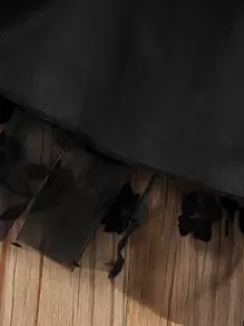 SHEIN Young Girl Sweet Cute Sleeveless Jacquard Net Tulle Cami Dress, Retro Classic Design, Suitable For Beach Vacation And Daily Wear In Spring Summer