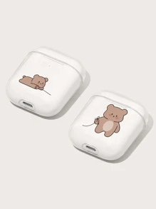 2入組卡通小熊印花AirPods透明保護殼 - 彩色 - 查看 3
