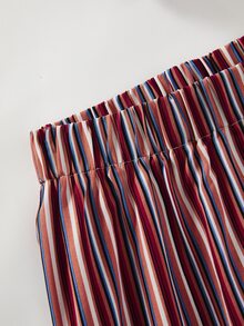 大碼彩色條紋短褲 - 彩色 - 查看 3