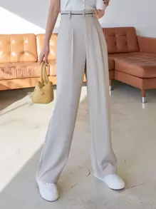 DAZY High Waist Slant Pocket Trousers - Apricot - View 1