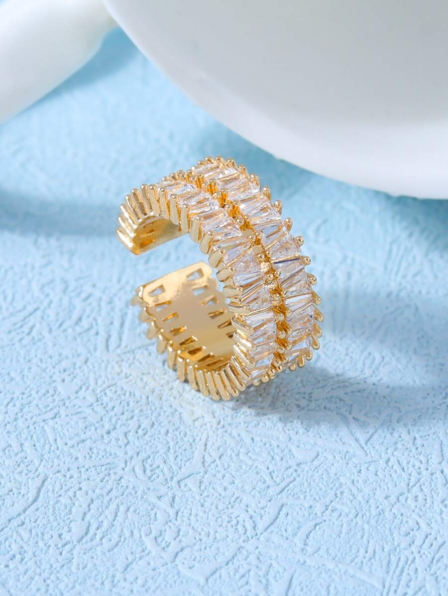 Vòng cửa tay áo Khối Zirconia  Trang trí - Vàng - Xem 1