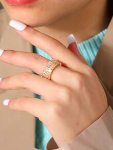 Vòng cửa tay áo Khối Zirconia  Trang trí - Vàng - Xem 2