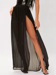 SHEIN Tall Split Thigh Mesh Skirt