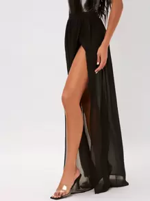 SHEIN Tall Split Thigh Mesh Skirt