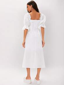 SHEIN Tall 荷葉袖喇叭下擺洋裝