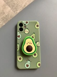 卡通鱷梨圖案iPhone手機殼和手機支架 - 彩色 - 查看 2