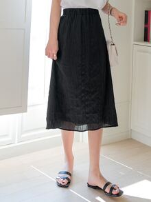 DAZY Solid High Waist Skirt - Black - View 6