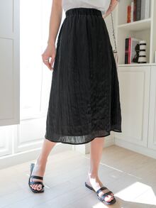 DAZY Solid High Waist Skirt - Black - View 7