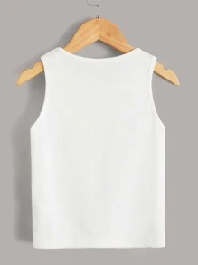 Tween Girl 2pcs Solid Crew Neck Tank Top - Multicolor - View 5